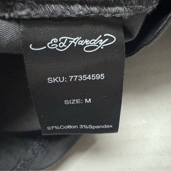 Ed Hardy x Urban Outfitters Cloud Fitted Cargo Wide Leg Trousers Grey Size: M - Picture 6 of 9